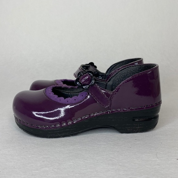 Dansko Shoes Dansko Jill Mary Jane Patent Leather Flower Clog Purple Girls Eu Size 29 Us 2